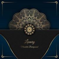 turquesa e preto, com guarnição de ouro, fundo de mandala de luxo vetor