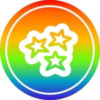 estrelas formas circulares no espectro do arco-íris vetor