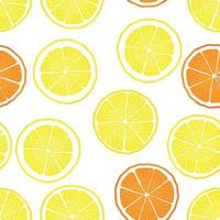 padrão de verão laranja limão. vetor sem costura com fatia de frutas cítricas. suculenta, limonada de frutas ácidas, suco de laranja. para coquetel, impressão.