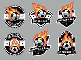 conjunto de logotipos e emblemas de futebol vetor