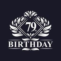 logotipo de aniversário de 79 anos, celebração de aniversário de 79 anos de luxo. vetor