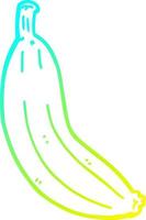 banana de desenho de desenho de linha de gradiente frio vetor