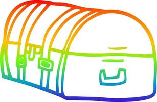 baú de viagem de desenho de desenho de linha de gradiente de arco-íris vetor