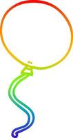 balão de desenho de linha de gradiente de arco-íris vetor
