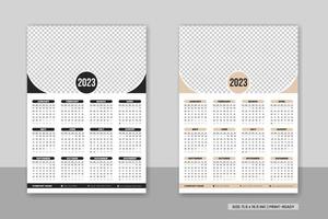 design de modelo de calendário de parede mínimo 2023 e calendário de mesa de negócios colorido