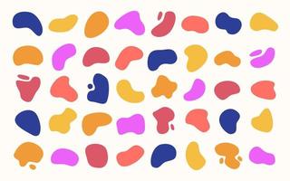 coleção de formas abstratas de bolhas multicoloridas. elementos de design de manchas modernas em cores vivas, vetor eps editável. formas líquidas abstratas.