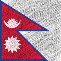 dia nacional do nepal 20 de setembro, design de bandeira quadrada vetor