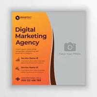 modelo de postagem de mídia social de agência de marketing digital e corporativa vetor