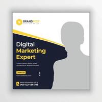 modelo de postagem de mídia social de agência de marketing digital e corporativa vetor