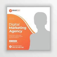 modelo de postagem de mídia social de agência de marketing digital e corporativa vetor