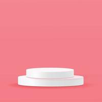 3D rendem produto de fundo abstrato de amor rosa valentine. Exibição de pedestal 3d de pódio pastel rosa brilhante. conceito de exibição de renderização mínima do produto. maquete de produto cosmético de palco na exibição de produto rosa vetor