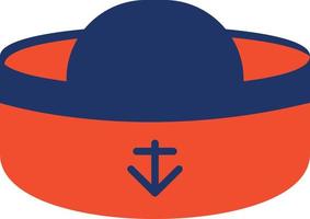 ícone de cor de chapéu de marinheiro vetor