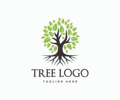 modelo de vetor de design de logotipo de árvore