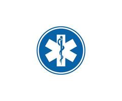 símbolo médico da emergência, vetor de ícone em fundo branco.