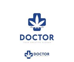 design de logotipo de cannabis medicinal vetor