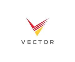 carta criativa v design de logotipo vetor