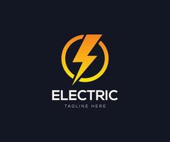 relâmpago, elemento de design de logotipo de vetor de energia elétrica. conceito de símbolo de eletricidade de energia e trovão.