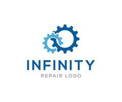 logotipo de reparo infinito, modelo de design de logotipo de reparo. vetor