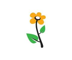vetor de logotipo de flor. ilustração simples de ícone de vetor de flor.