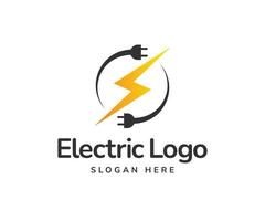 logotipo de eletricidade, modelo de design de logotipo elétrico vetor
