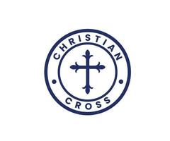 logotipo de cruz criativa, modelo de logotipo de cruz cristã vetor