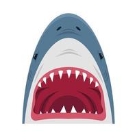 vetor de desenho animado de boca aberta de tubarão