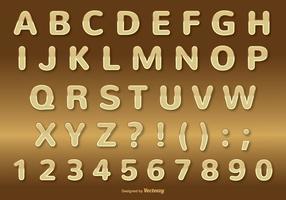 Conjunto de alfabeto de ouro vetor