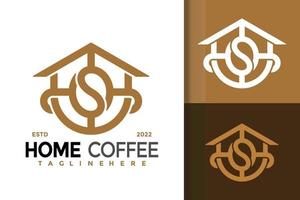 design de logotipo criativo de café em casa, vetor de logotipos de identidade de marca, logotipo moderno, modelo de ilustração vetorial de designs de logotipo