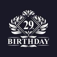 logotipo de aniversário de 29 anos, celebração de aniversário de 29 anos de luxo. vetor