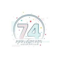 Celebração do aniversário de 74 anos, design moderno de 74 anos vetor