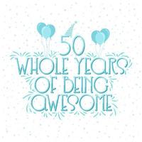 Aniversário de 50 anos e tipografia de comemoração de aniversário de 50 anos