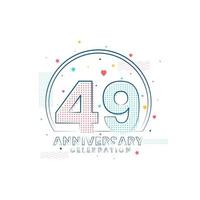 Celebração de aniversário de 49 anos, design moderno de 49 anos vetor