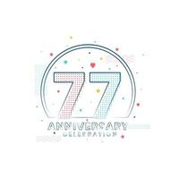 Celebração do aniversário de 77 anos, design moderno de 77 anos vetor