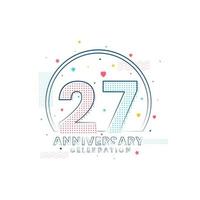 Celebração de aniversário de 27 anos, design moderno de 27 anos vetor