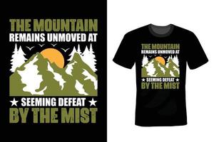 design de camiseta de montanha, vintage, tipografia vetor