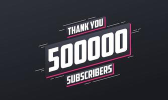 obrigado 500000 inscritos celebração de 500 mil inscritos. vetor