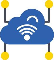 ícone plano de vetor de dados em nuvem