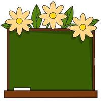 conselho escolar verde com flores no topo