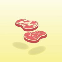 ilustração vetorial de design de ícone de bife de carne bovina vetor