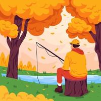 pesca no conceito de outono vetor