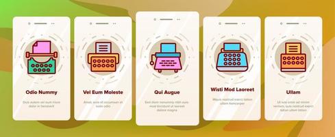 vetor de conjunto de ícones de integração de máquina de escrever