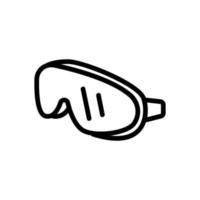 ilustração de contorno de vetor de ícone de máscara de natação de peça confiável