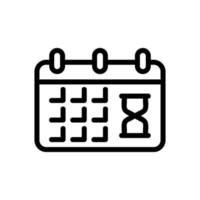ilustração de contorno de vetor de ícone de prazo de calendário