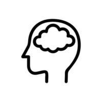 vetor de ícone de cérebro de cabeça. ilustração de símbolo de contorno isolado