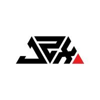 design de logotipo de letra de triângulo jzx com forma de triângulo. monograma de design de logotipo de triângulo jzx. modelo de logotipo de vetor jzx triângulo com cor vermelha. logotipo triangular jzx logotipo simples, elegante e luxuoso. jzx