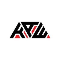 kaw design de logotipo de letra de triângulo com forma de triângulo. monograma de design de logotipo de triângulo kaw. modelo de logotipo de vetor de triângulo kaw com cor vermelha. kaw logotipo triangular logotipo simples, elegante e luxuoso. kaw