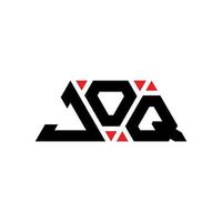 design de logotipo de carta triângulo joq com forma de triângulo. monograma de design de logotipo de triângulo joq. modelo de logotipo de vetor de triângulo joq com cor vermelha. logotipo triangular joq logotipo simples, elegante e luxuoso. joq