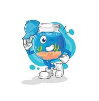 personagem de aquário azul vetor