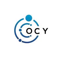 design de logotipo de tecnologia de carta ocy em fundo branco. ocy letras iniciais criativas conceito de logotipo. ocy design de letras. vetor