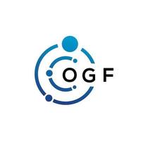 design de logotipo de tecnologia de carta ogf em fundo branco. ogf letras iniciais criativas conceito de logotipo. design de carta ogf. vetor